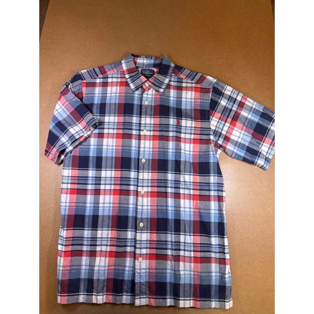 Polo Ralph Lauren Short Sleeve Button Down Plaid Shirt Boys/Youth XL (18-24) - Picture 2 of 11